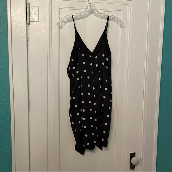 Shona Joy Black White Polka Dot Tie-Front Mini Dress Size 4 Cocktail Party - Picture 3 of 6